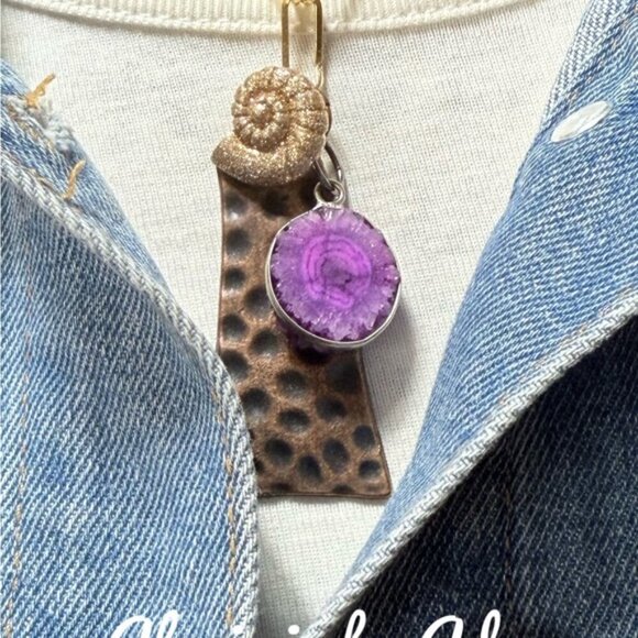 Alquimia Necklace with Purple and Brown Accents - Picture 2 of 2